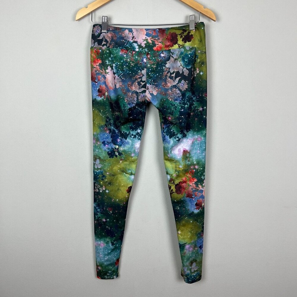 Onzie Leggings Womens Medium Large Charlie Colorful Floral Nature Galaxy Print - Picture 5 of 14